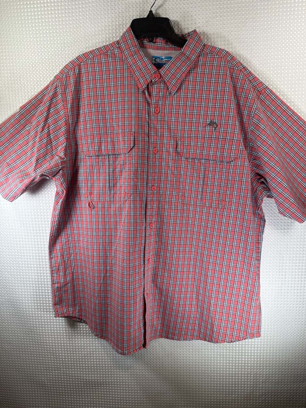 World Wide Sportsman Plaid Vented Short Sleeve Fishing Shirt